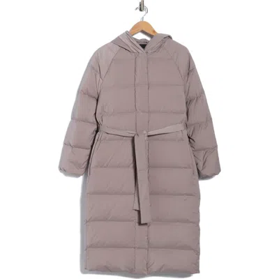 Theory True Hooded Down Coat In Gray