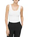 Theory Tubular Scoop Neck Tank Top In White