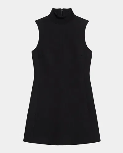 Theory Turtleneck A-line Sleeveless Mini Dress In Multi