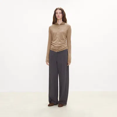 Theory Turtleneck Cardigan In Regal Wool In Neutral