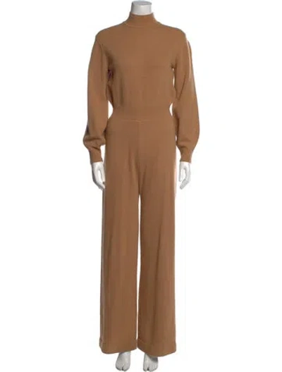 Pre-owned Theory Turtleneck Jumpsuit In Brown