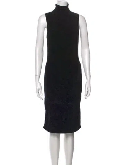 Pre-owned Theory Turtleneck Knee-length Dress In Black