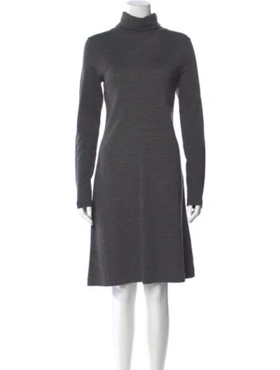 Pre-owned Theory Turtleneck Knee-length Dress In Gray