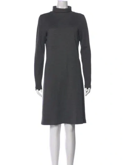 Pre-owned Theory Turtleneck Knee-length Dress In Gray