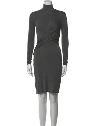 Pre-owned Theory Turtleneck Knee-length Dress In Gray