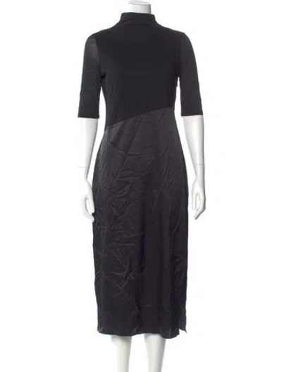 Pre-owned Theory Turtleneck Long Dress In Black