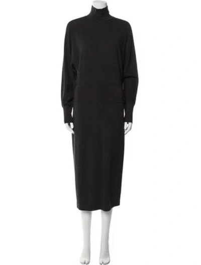 Pre-owned Theory Turtleneck Long Dress In Black