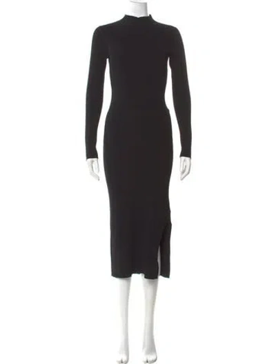 Pre-owned Theory Turtleneck Long Dress In Black
