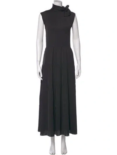 Pre-owned Theory Turtleneck Long Dress In Gray