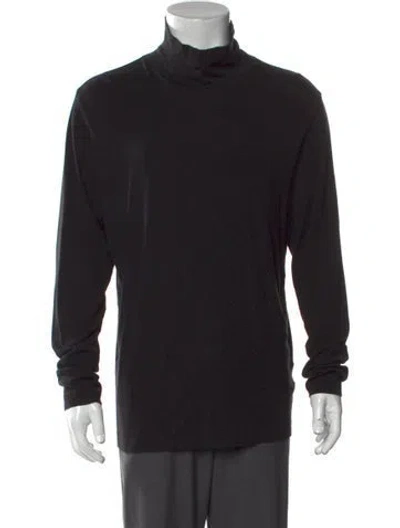 Pre-owned Theory Turtleneck Long Sleeve Pullover In Black