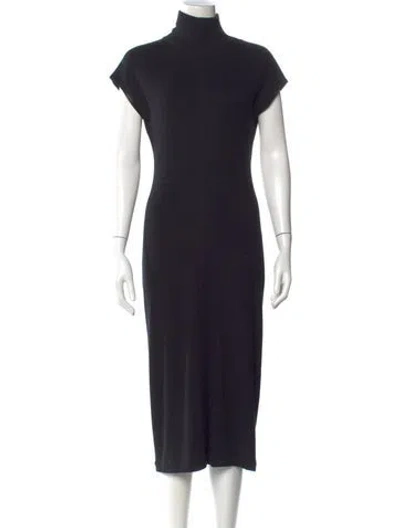 Pre-owned Theory Turtleneck Midi Length Dress In Black