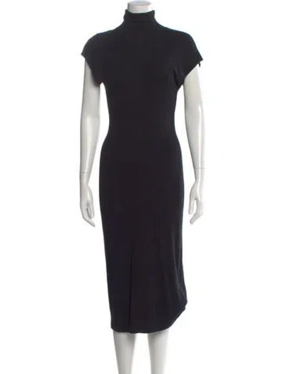 Pre-owned Theory Turtleneck Midi Length Dress In Black
