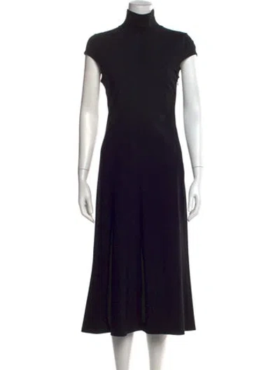 Pre-owned Theory Turtleneck Midi Length Dress In Black