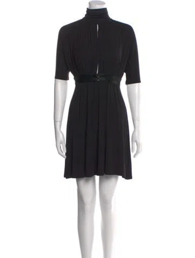 Pre-owned Theory Turtleneck Mini Dress In Black
