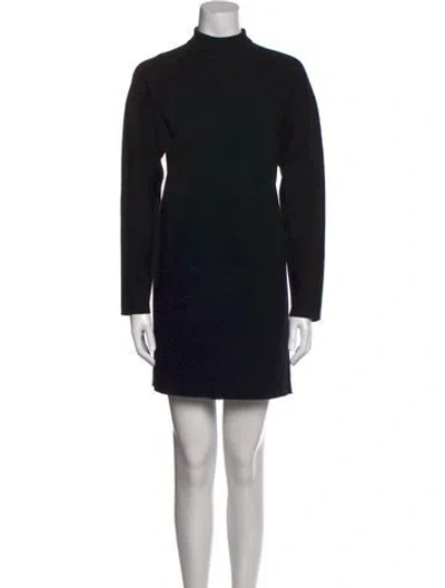 Pre-owned Theory Turtleneck Mini Dress In Black