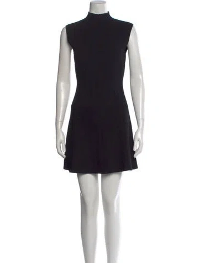 Pre-owned Theory Turtleneck Mini Dress In Black