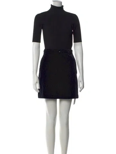 Pre-owned Theory Turtleneck Mini Dress In Black