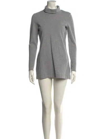 Pre-owned Theory Turtleneck Mini Dress In Blue