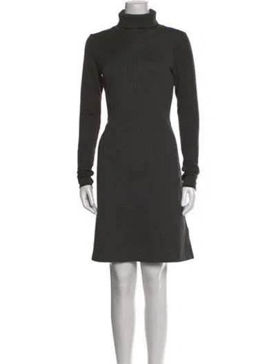 Pre-owned Theory Turtleneck Mini Dress In Gray
