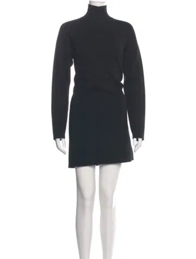 Pre-owned Theory Turtleneck Mini Dress In Gray