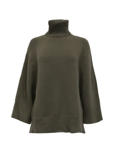 Pre-owned Theory Turtleneck Raglan-sleeve Sweater In Green