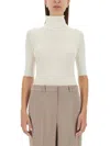 Theory Ribbed Extrafine Knit Pullover In Beige