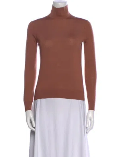 Pre-owned Theory Turtleneck Sweater In Brown