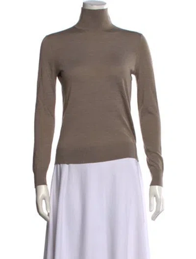 Pre-owned Theory Turtleneck Sweater In Brown