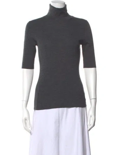 Pre-owned Theory Turtleneck Sweater In Gray