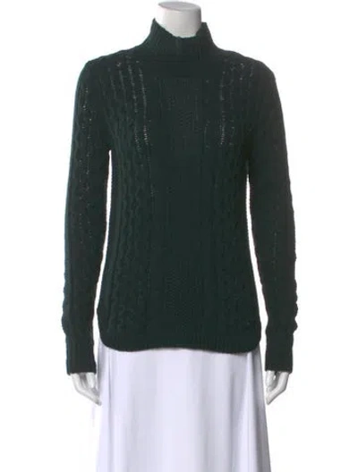 Pre-owned Theory Turtleneck Sweater In Green