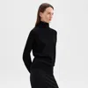 Theory Basic Turtleneck Pullover Sweater In Feather Cashmere In Black