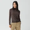 Theory Turtleneck Sweater In Regal Wool In Brown