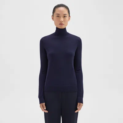 Theory Turtleneck Sweater In Regal Wool In Deep Navy