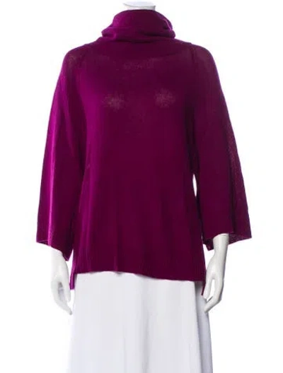 Pre-owned Theory Turtleneck Sweater In Purple