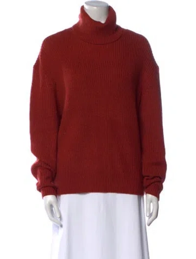 Pre-owned Theory Turtleneck Sweater In Red