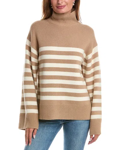 Theory Turtleneck Wool & Cashmere-blend Sweater In Brown