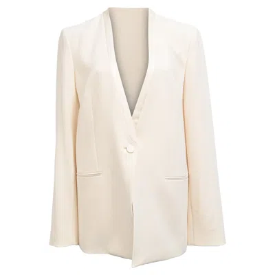 Theory Tuxedo Jacket In White Triacetate