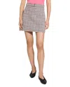Theory Tweed A Line Mini Skirt In Pink Multi