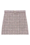 Theory Tweed A Line Mini Skirt In Pink Mlti