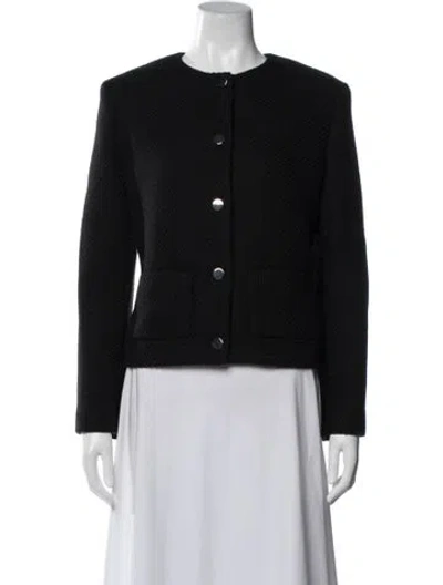 Pre-owned Theory Tweed Blazer In Black