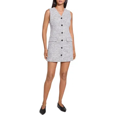 Theory Tweed Blazer Dress In White Multi
