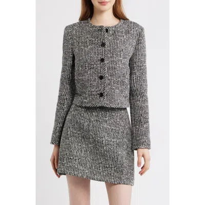 Theory Tweed Cardigan In Gray