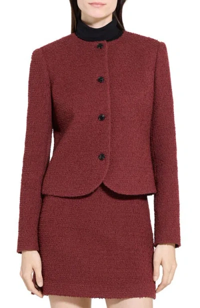 Theory Tweed Jacket In Brown