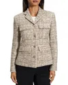 Theory Mixed Tweed Military Jacket In Wheat Mutli