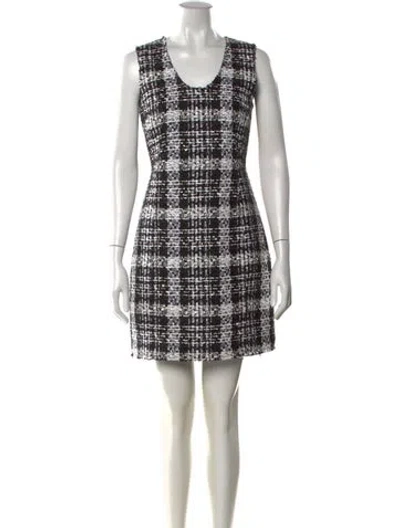 Pre-owned Theory Tweed Mini Dress In Black