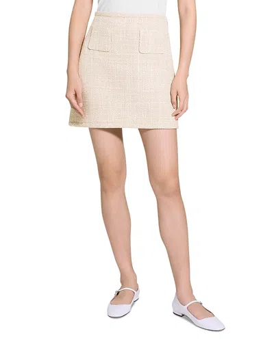 THEORY A-LINE MINI SKIRT IN TEXTURE TWEED
