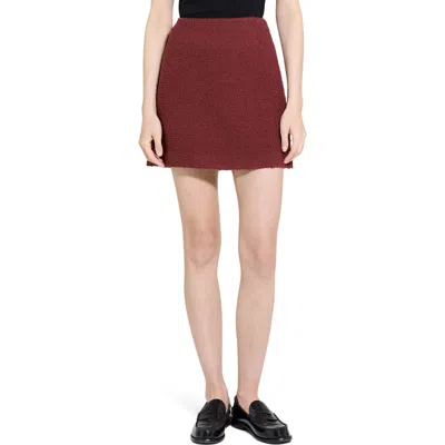 Theory Tweed Miniskirt In Burgundy
