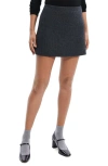 Theory Wool-blend Tweed High-waisted Mini Skirt In Charcoal Melange