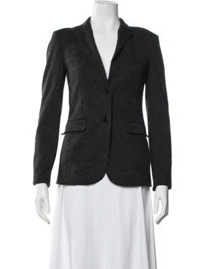 Pre-owned Theory Tweed Pattern Blazer In Black
