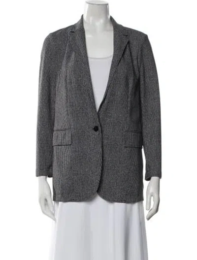 Pre-owned Theory Tweed Pattern Blazer In Black